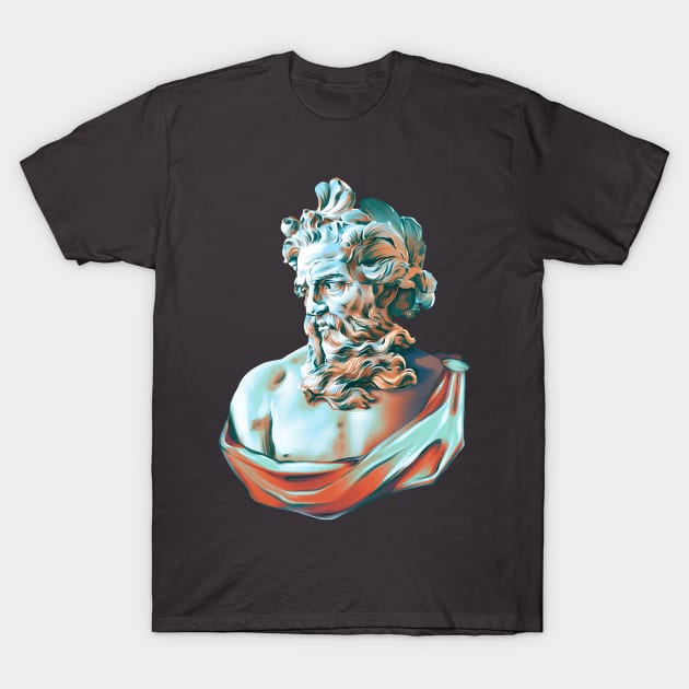 Hand-drawn portrait of Poseidon T-Shirt by ArctiumStudio
